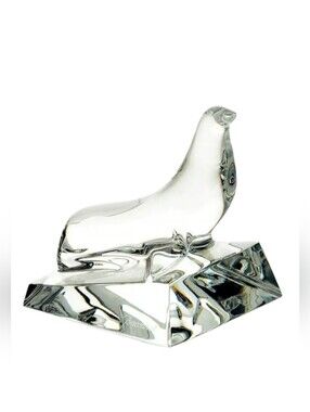 Baccarat Clear Crystal Seal Sculpture